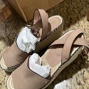 Brand New in Box Kate Spade FELIPA. suede wedge ankle sandals